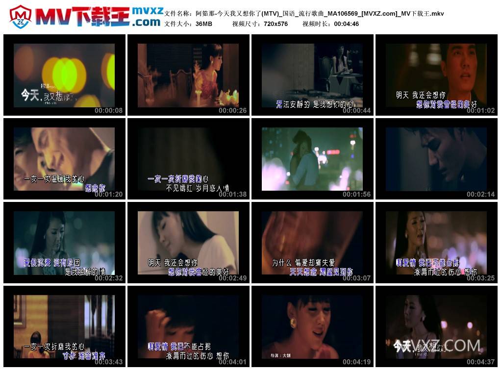 阿筎那-今天我又想你了(MTV)_国语_流行歌曲_MA106569